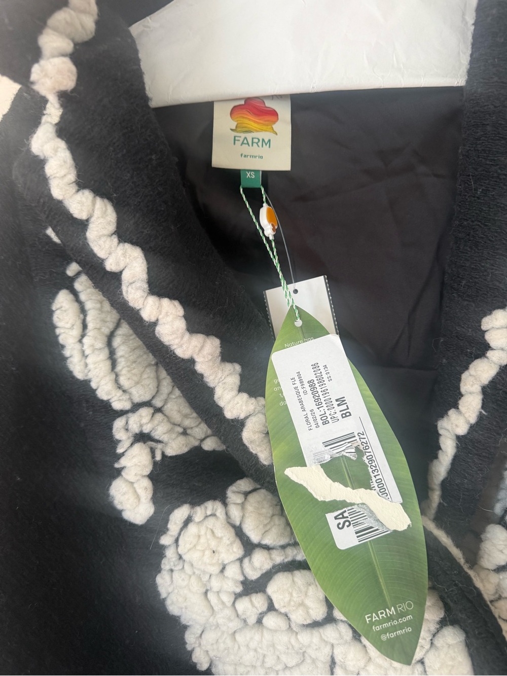 FARM Rio Garden Fleece Jacket Floral Botanical Print Size XS NWT - Picture 7 of 8